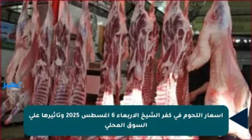 أسعار اللحوم في كفر الشيخ الأربعاء 6 أغسطس 2025 وتأثيرها على السوق المحلي